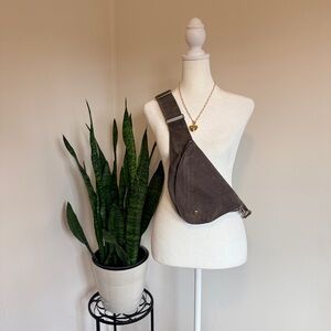 Rock & Salt | Dark Gray Coated Canvas Belt Bag